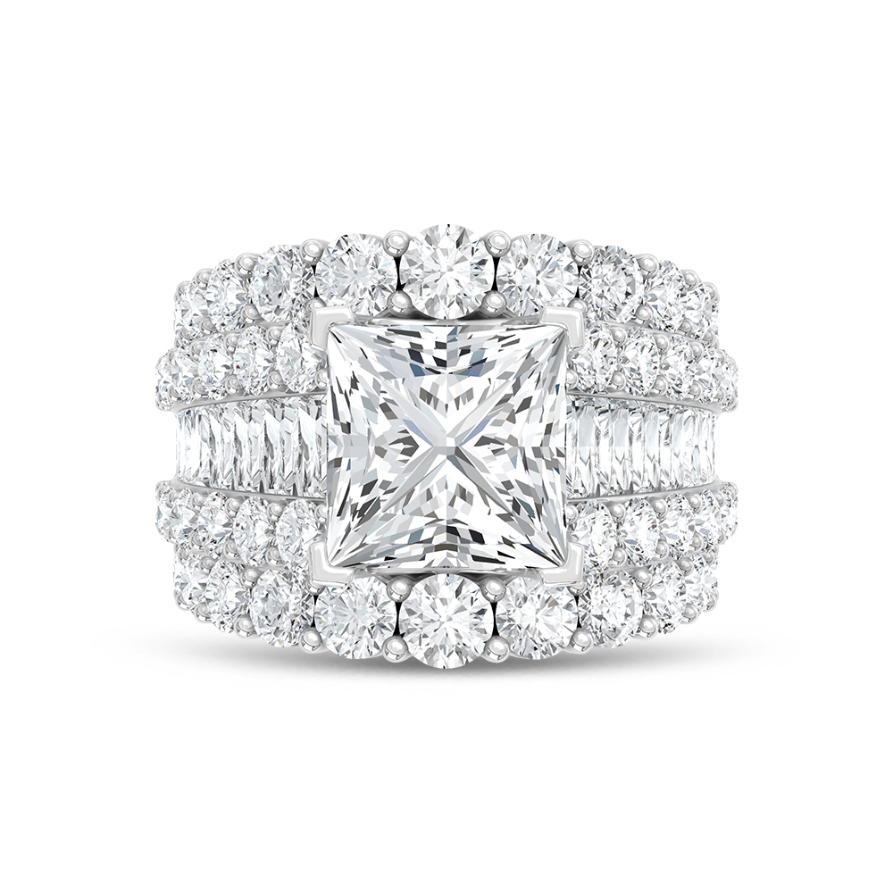 14K White Gold Lab Grown Diamond 10 Ct.Tw. Engagement Ring