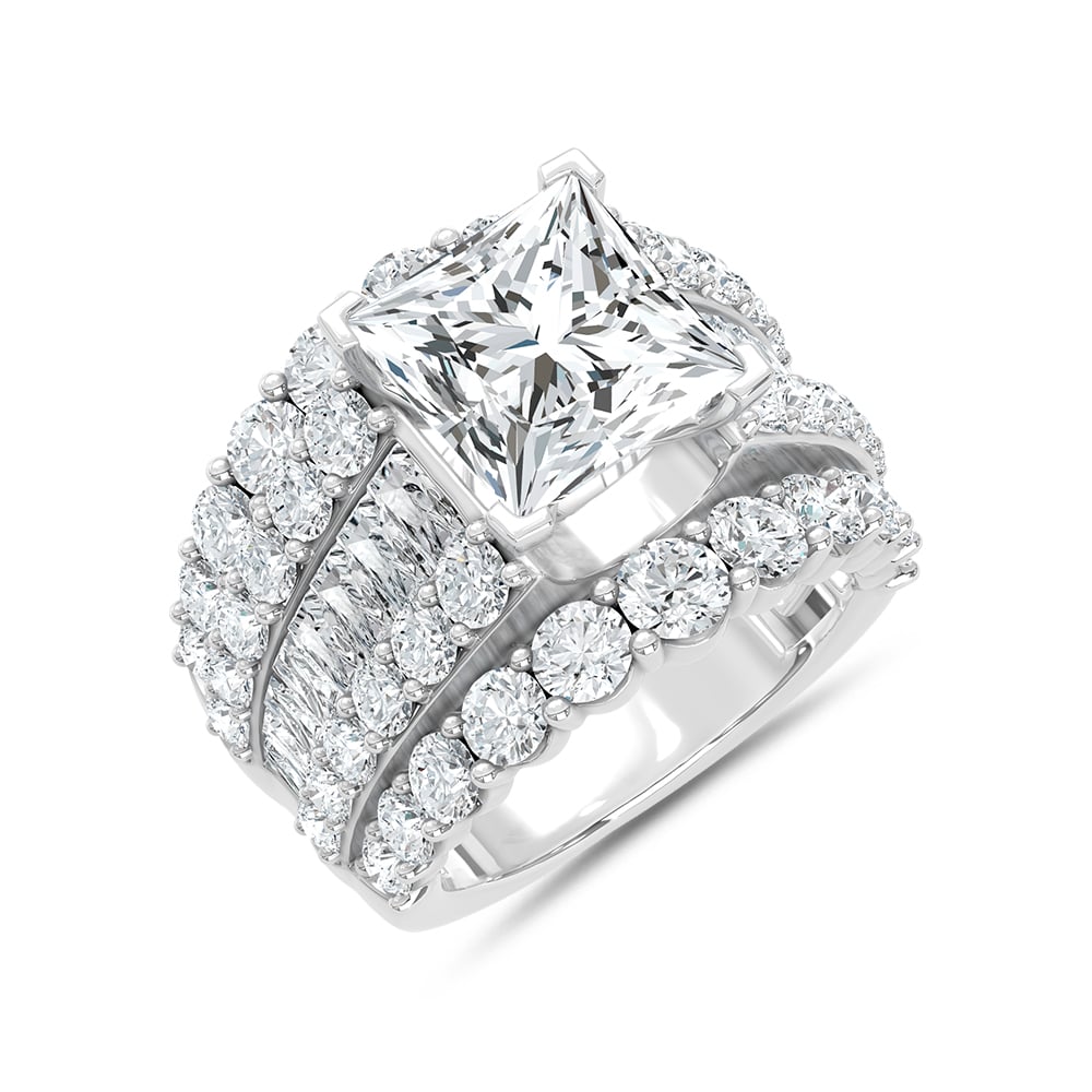 14K White Gold Lab Grown Diamond 10 Ct.Tw. Engagement Ring