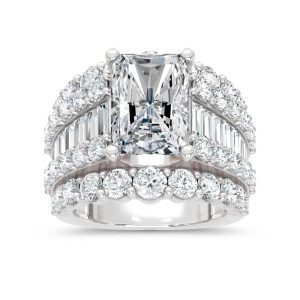 14K White Gold Lab Grown Diamond 10 Ct.Tw. Engagement Ring