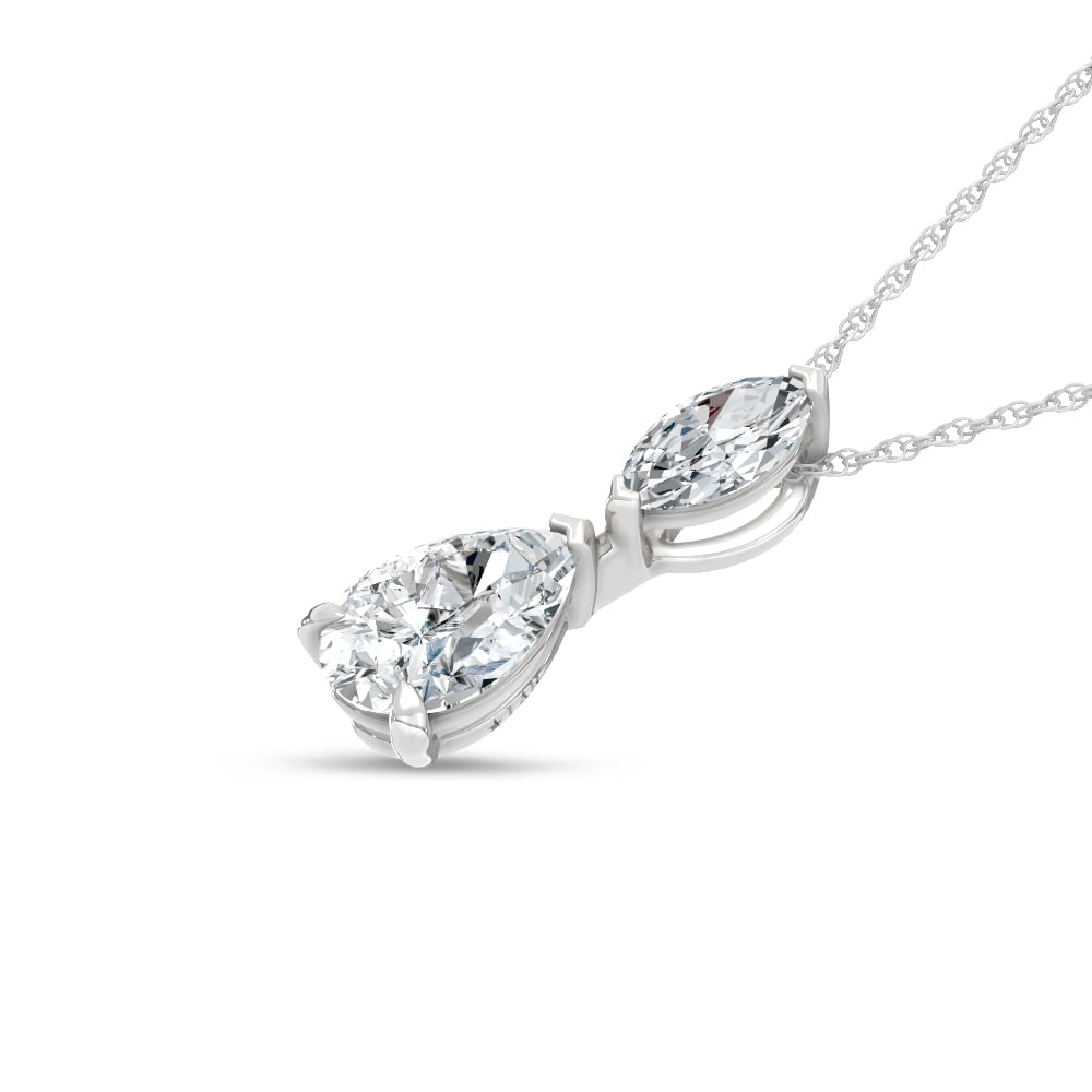 14K White Gold Lab Grown Diamond 1 Ct.Tw. Fashion Pendant