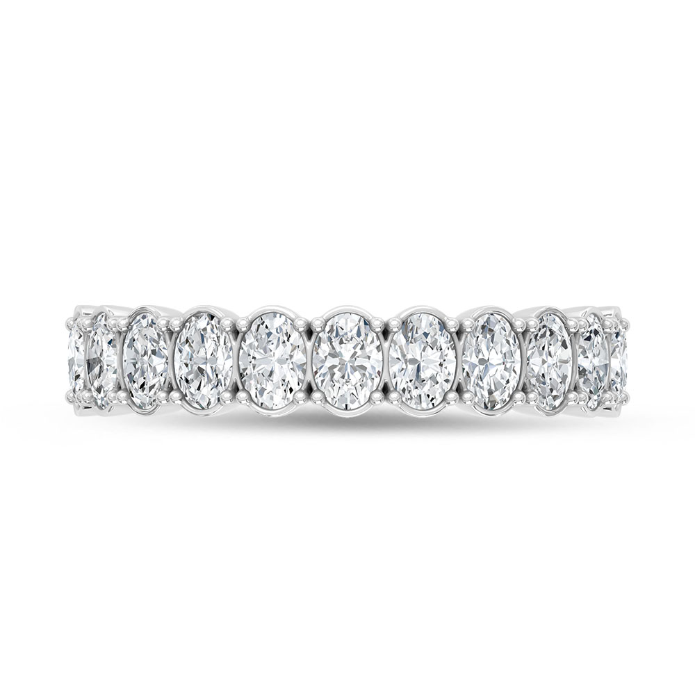 14K White Gold Lab Grown Diamond 1 1/3 Ct.Tw. Oval Shape Wedding Band