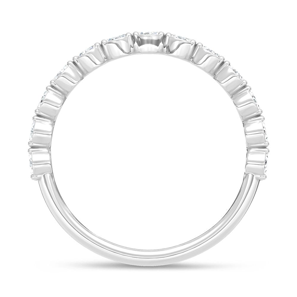 14K White Gold Lab Grown Diamond 1 1/3 Ct.Tw. Oval Shape Wedding Band
