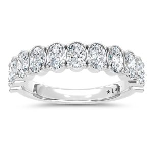 14K White Gold Lab Grown Diamond 4 Ct.Tw. Oval Shape Wedding Band