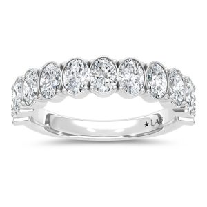 14K White Gold Lab Grown Diamond 2 1/4 Ct.Tw. Oval Shape Wedding Band