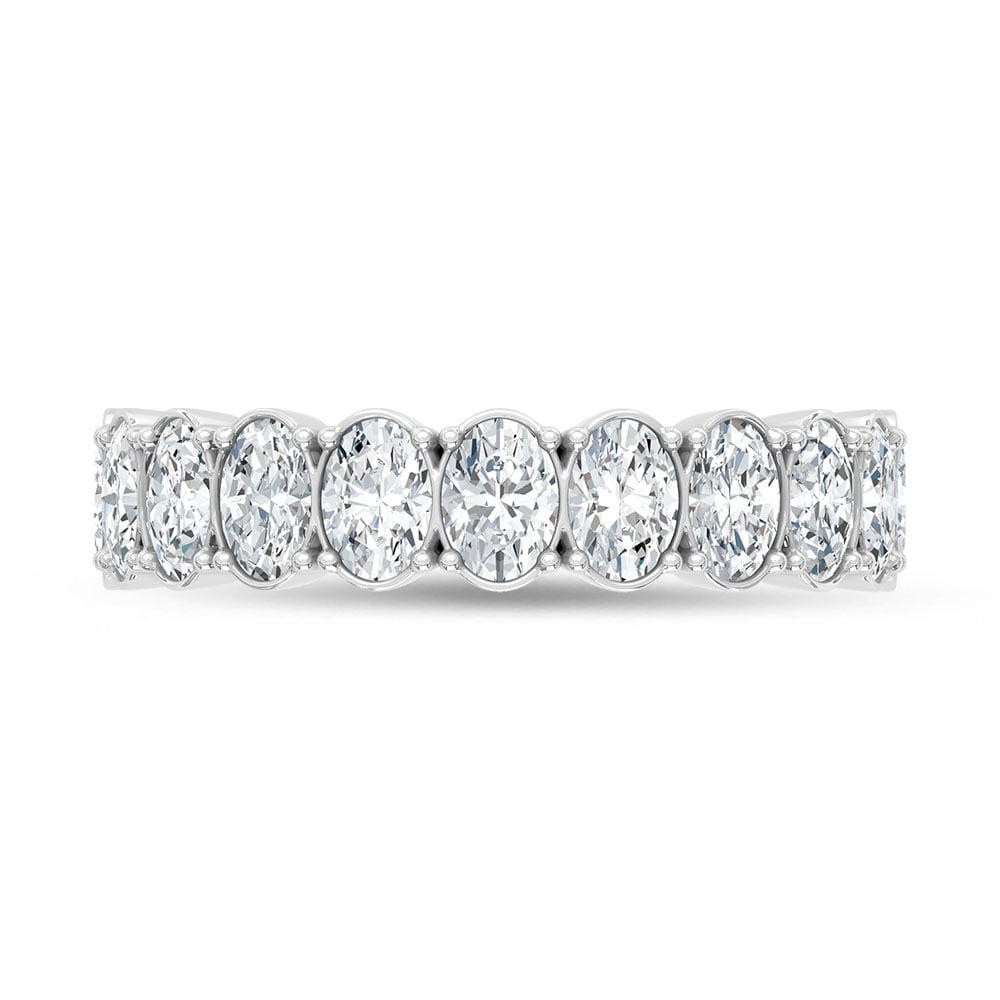 14K White Gold Lab Grown Diamond 4 Ct.Tw. Oval Shape Wedding Band