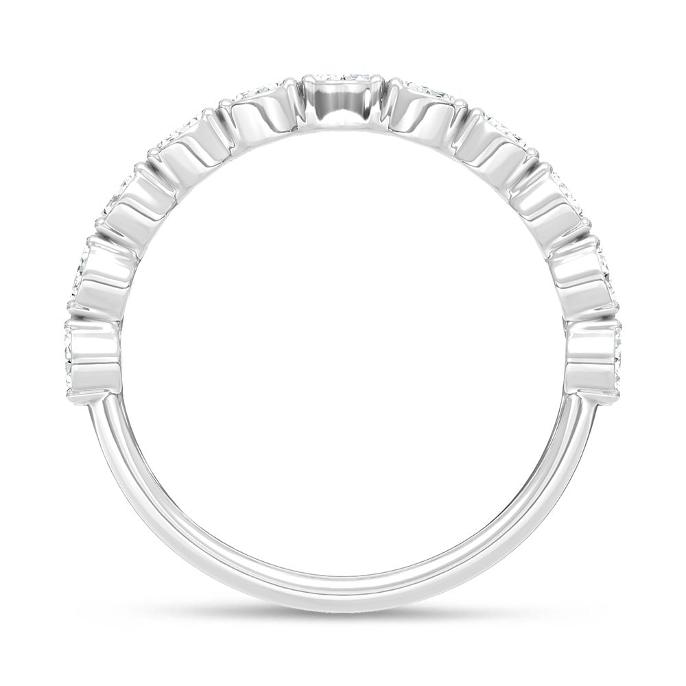 14K White Gold Lab Grown Diamond 4 Ct.Tw. Oval Shape Wedding Band