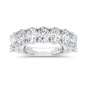 14K White Gold Lab Grown Diamond 3 Ct.Tw. Oval Band