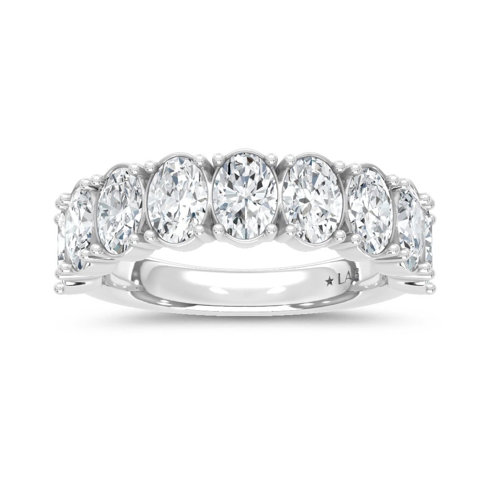14K White Gold Lab Grown Diamond 3 Ct.Tw. Oval Band