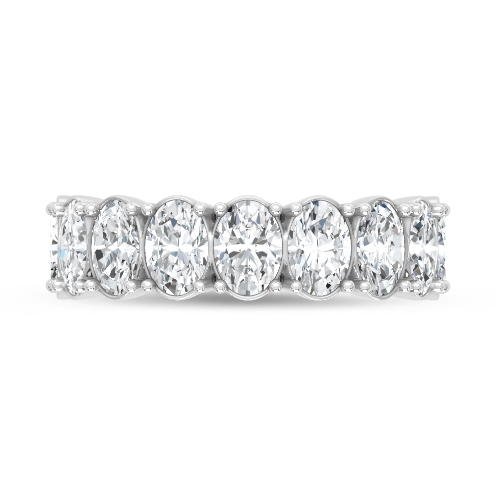 14K White Gold Lab Grown Diamond 3 Ct.Tw. Oval Band