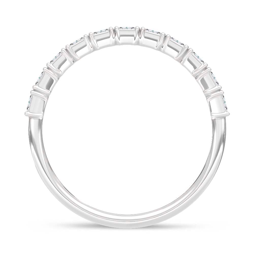 14K White Gold Lab Grown Diamond Radiant Cut Shape 1 1/2 Ct.Tw. Half Way Band