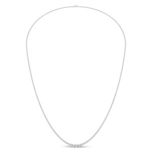 14K White Gold Lab Grown Diamond 8 Ct.Tw. Floating Necklace