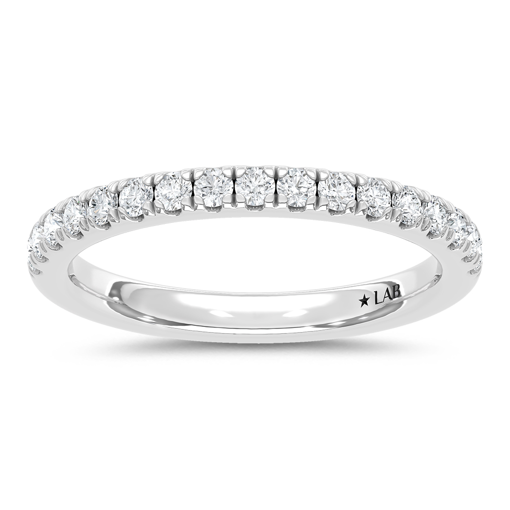 14K White Gold Lab Grown Diamond 3/8 Ct.Tw. Wedding Band