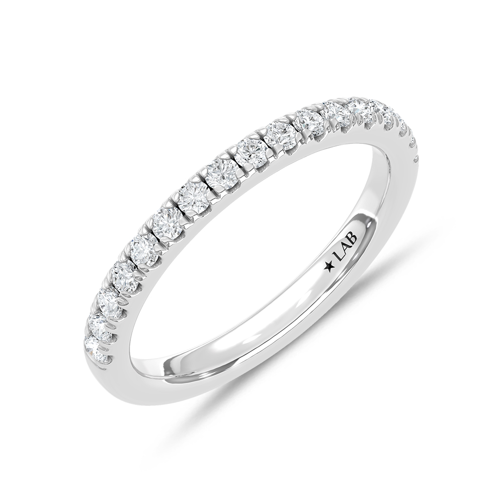 14K White Gold Lab Grown Diamond 3/8 Ct.Tw. Wedding Band