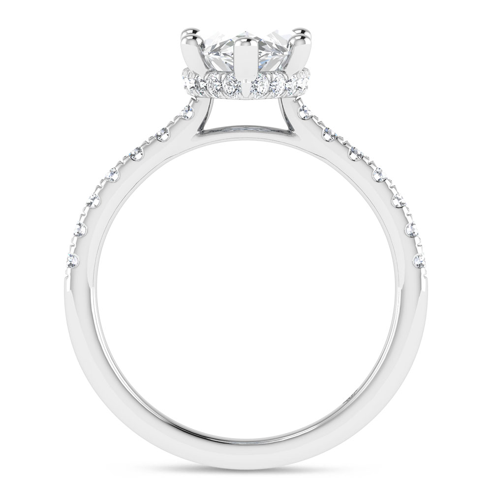 14K White Gold 2 3/8 Ct.Tw. Lab Grown Diamond Marquise Shape Engagement Ring (IGI Certified Center 2ct)