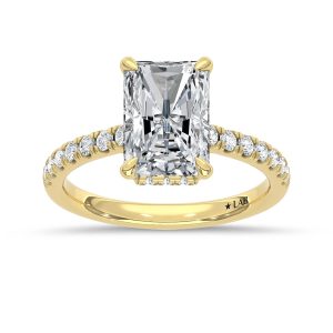 14K Yellow Gold Lab Grown Diamond 3 3/8 Ct.Tw. Radiant Shape Engagement Ring (Center 3 CT)