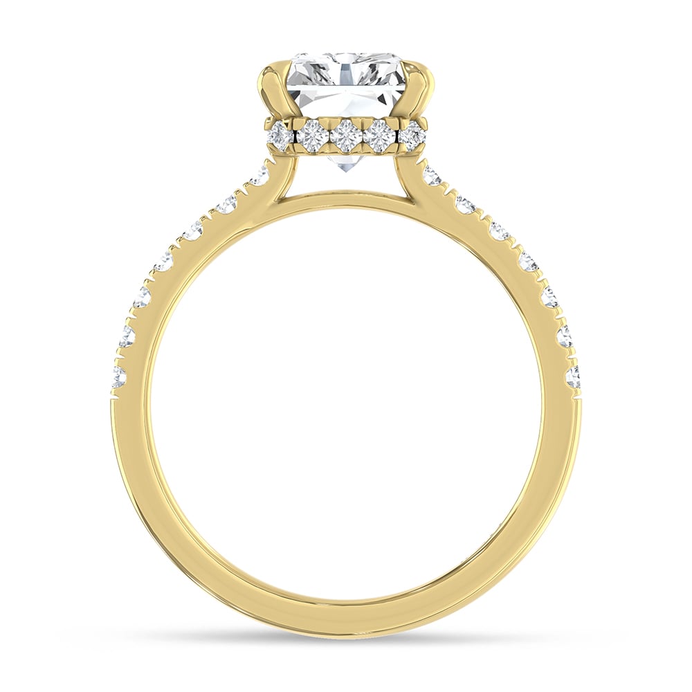 14K Yellow Gold Lab Grown Diamond 3 3/8 Ct.Tw. Radiant Shape Engagement Ring (Center 3 CT)