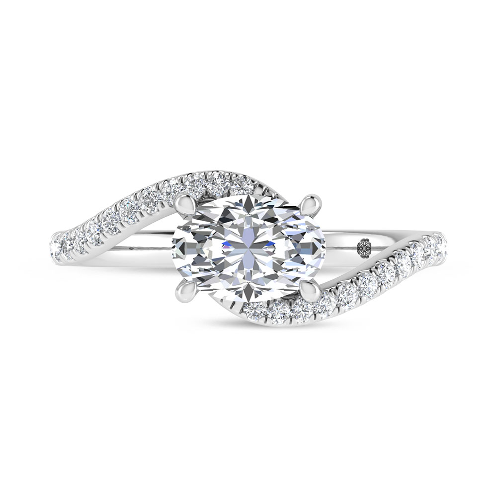 14K White Gold 2 1/6 Ct.Tw. Lab Grown Diamond Fashion Ring - Center 1 ct