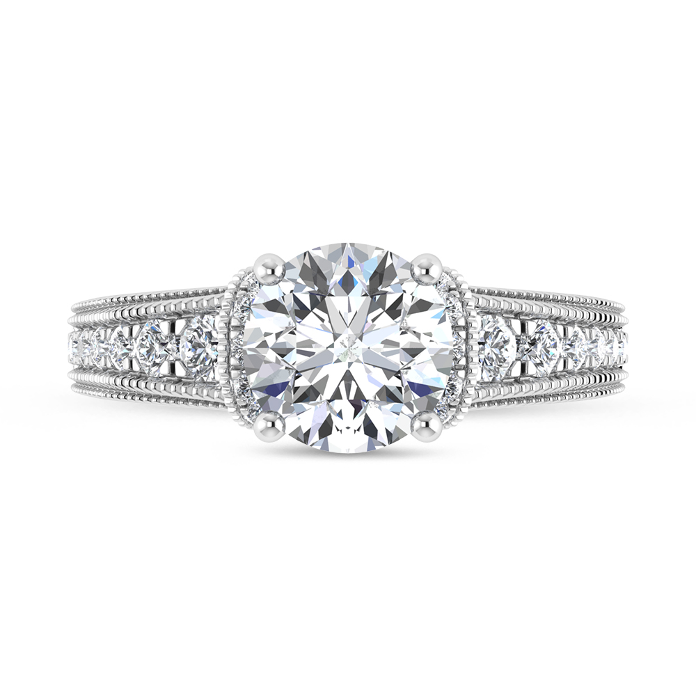 14K White Gold 2 1/2 Ct.Tw. Lab Grown Diamond Engagement Ring (IGI Certified Center 2ct)