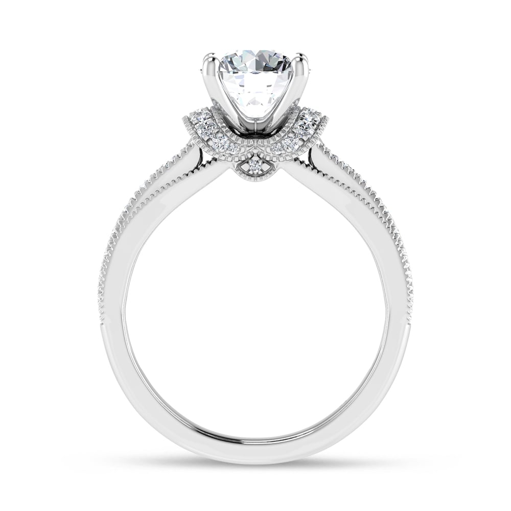 14K White Gold 2 1/2 Ct.Tw. Lab Grown Diamond Engagement Ring (IGI Certified Center 2ct)