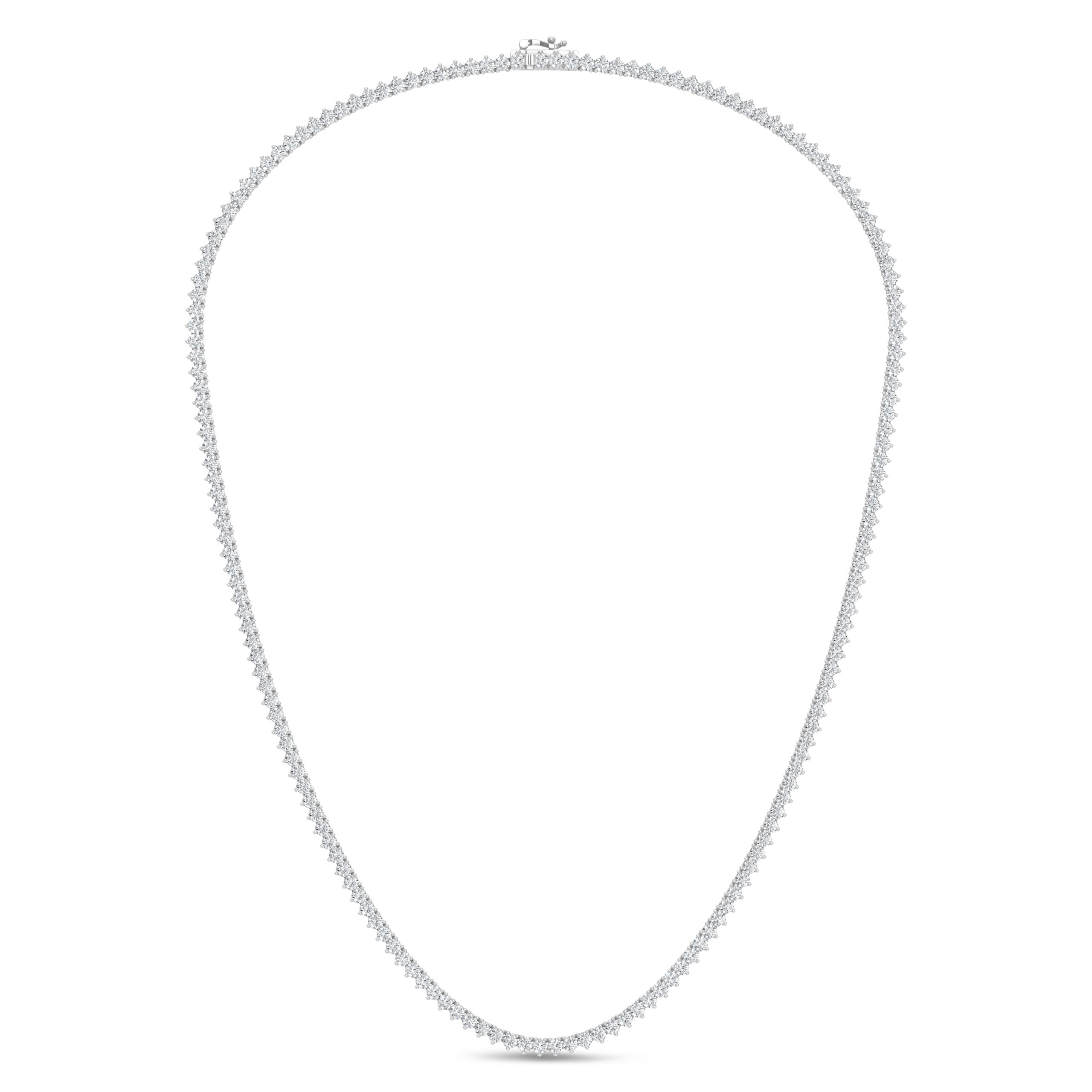 14K White Gold Lab Grown Diamond 10 Ct.Tw. 3 Prong Necklace