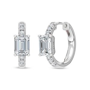 14K White Gold Lab Grown Diamond 1 1/6 Ct.Tw. Hoop Earrings