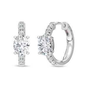 14K White Gold Lab Grown Diamond 1 Ct.Tw. Hoop Earrings