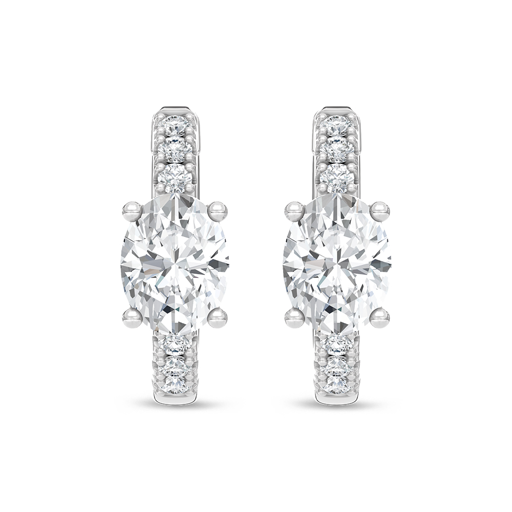 14K White Gold Lab Grown Diamond 1 Ct.Tw. Hoop Earrings