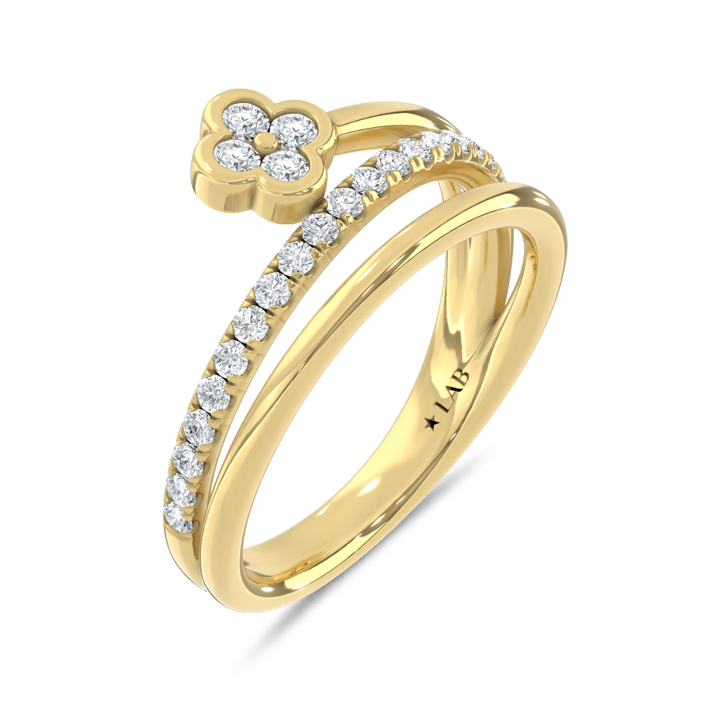 14K Yellow Gold Lab Grown Diamond 1/3 Ct.Tw. Fashion Ring