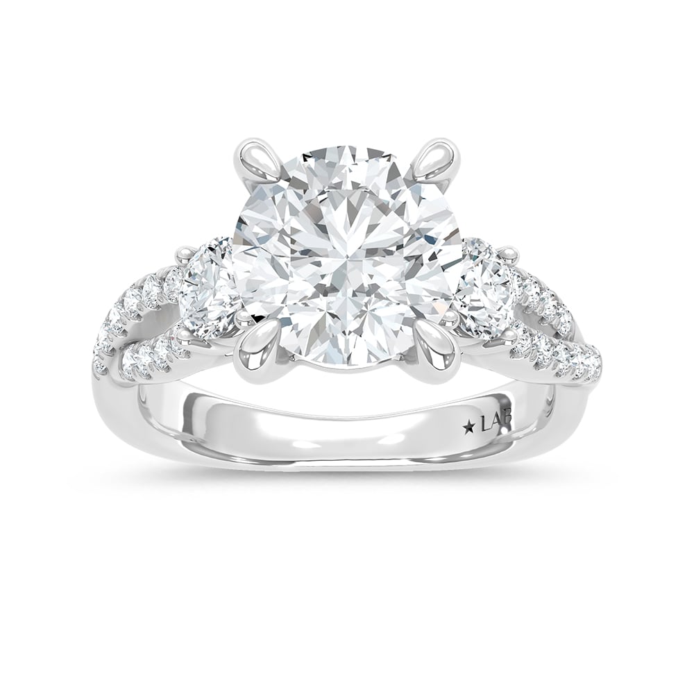 14K White Gold Lab Grown Diamond 3 3/4 Ct.Tw. Engagement Ring