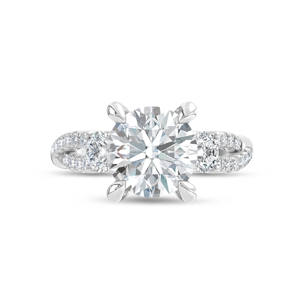14K White Gold Lab Grown Diamond 3 3/4 Ct.Tw. Engagement Ring