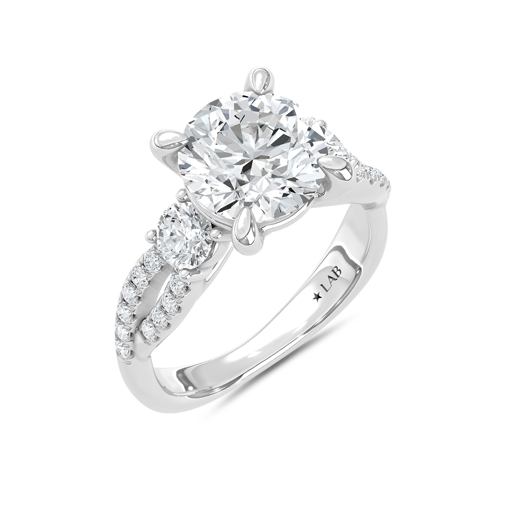 14K White Gold Lab Grown Diamond 3 3/4 Ct.Tw. Engagement Ring