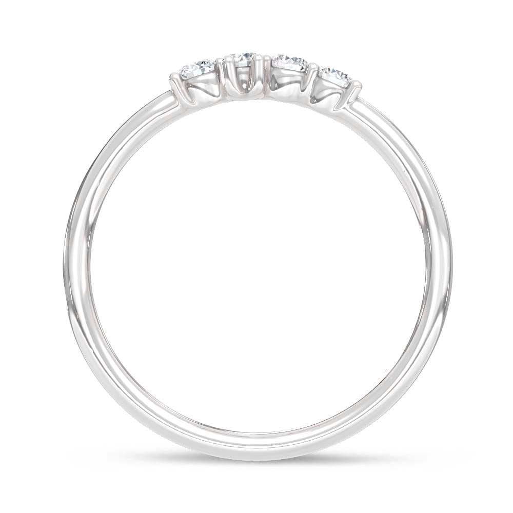 10K White Gold Lab Grown Diamond 1/4 Ct.Tw. Cross Ring