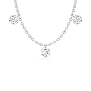 14K White Gold Lab Grown Diamond 2 7/8 Ct.Tw. Fashion Necklace With Chain