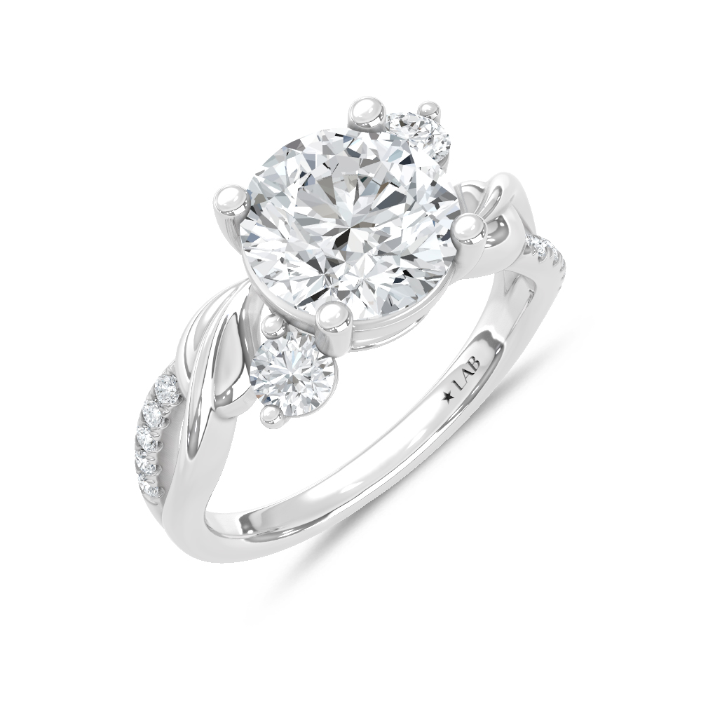 14K White Gold Lab Grown Diamond 3 3/8 Ct.Tw. Engagement Ring