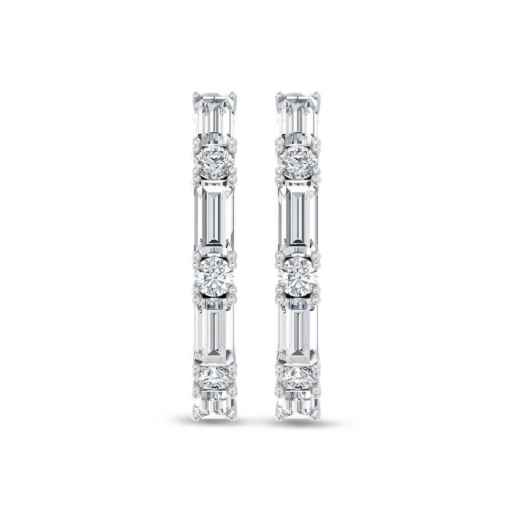 14K White Gold Lab Grown Diamond 1 Ct.Tw. Hoop Earrings