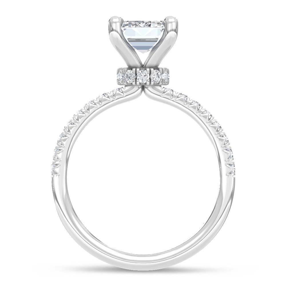 14K White Gold Lab Grown Diamond 2 1/3 Ct.Tw. Engagement Ring (Center Emerald 2 Ctw)