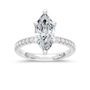 14K White Gold Lab Grown Diamond 2 1/3 Ct.Tw. Engagement Ring (Center Maquise 2 Ctw)