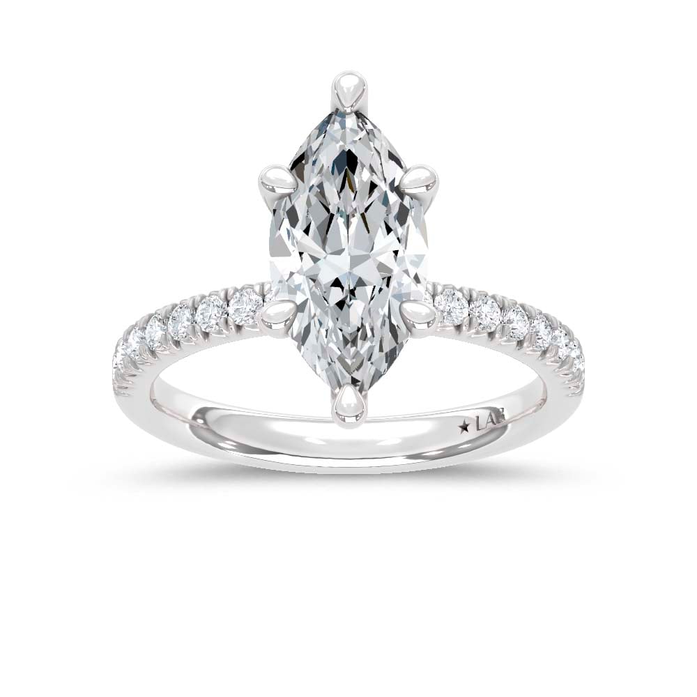 14K White Gold Lab Grown Diamond 2 1/3 Ct.Tw. Engagement Ring (Center Maquise 2 Ctw)