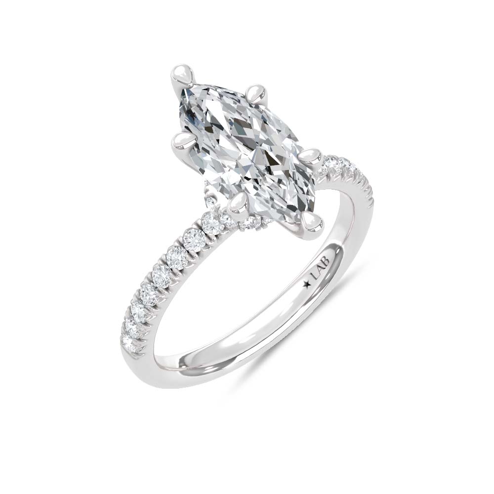 14K White Gold Lab Grown Diamond 2 1/3 Ct.Tw. Engagement Ring (Center Maquise 2 Ctw)