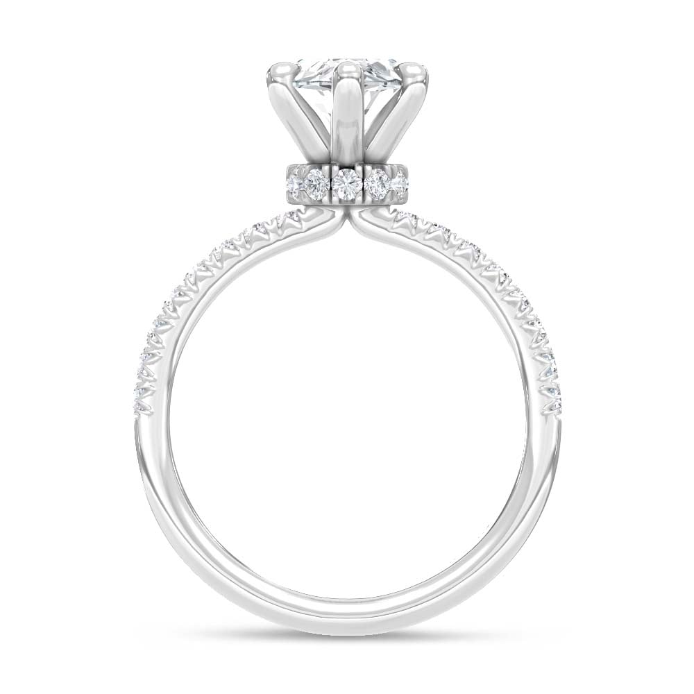 14K White Gold Lab Grown Diamond 2 1/3 Ct.Tw. Engagement Ring (Center Maquise 2 Ctw)