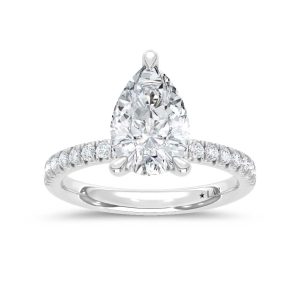 14K White Gold Lab Grown Diamond 2 1/3 Ct.Tw. Engagement Ring (Center Pear 2 Ctw)