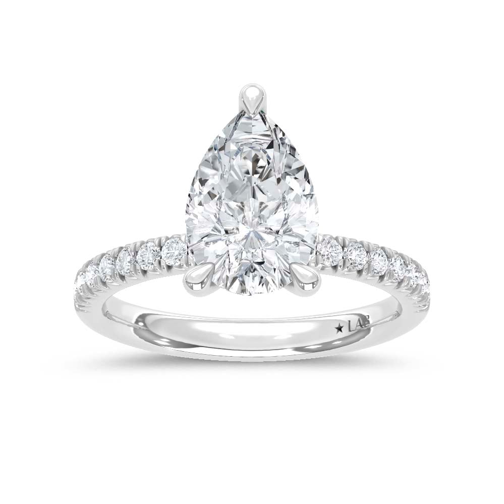 14K White Gold Lab Grown Diamond 2 1/3 Ct.Tw. Engagement Ring (Center Pear 2 Ctw)