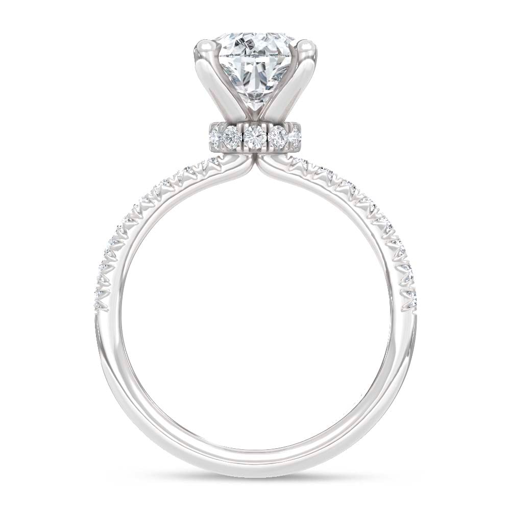 14K White Gold Lab Grown Diamond 2 1/3 Ct.Tw. Engagement Ring (Center Pear 2 Ctw)