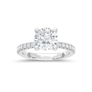 14K White Gold Lab Grown Diamond 2 1/3 Ct.Tw. Engagement Ring (Center Round 2 Ctw)