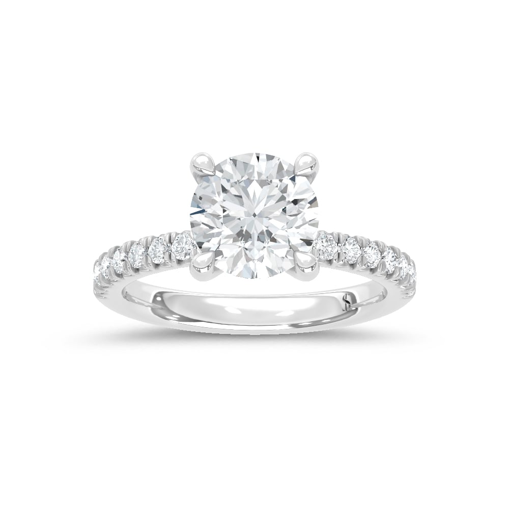 14K White Gold Lab Grown Diamond 2 1/3 Ct.Tw. Engagement Ring (Center Round 2 Ctw)