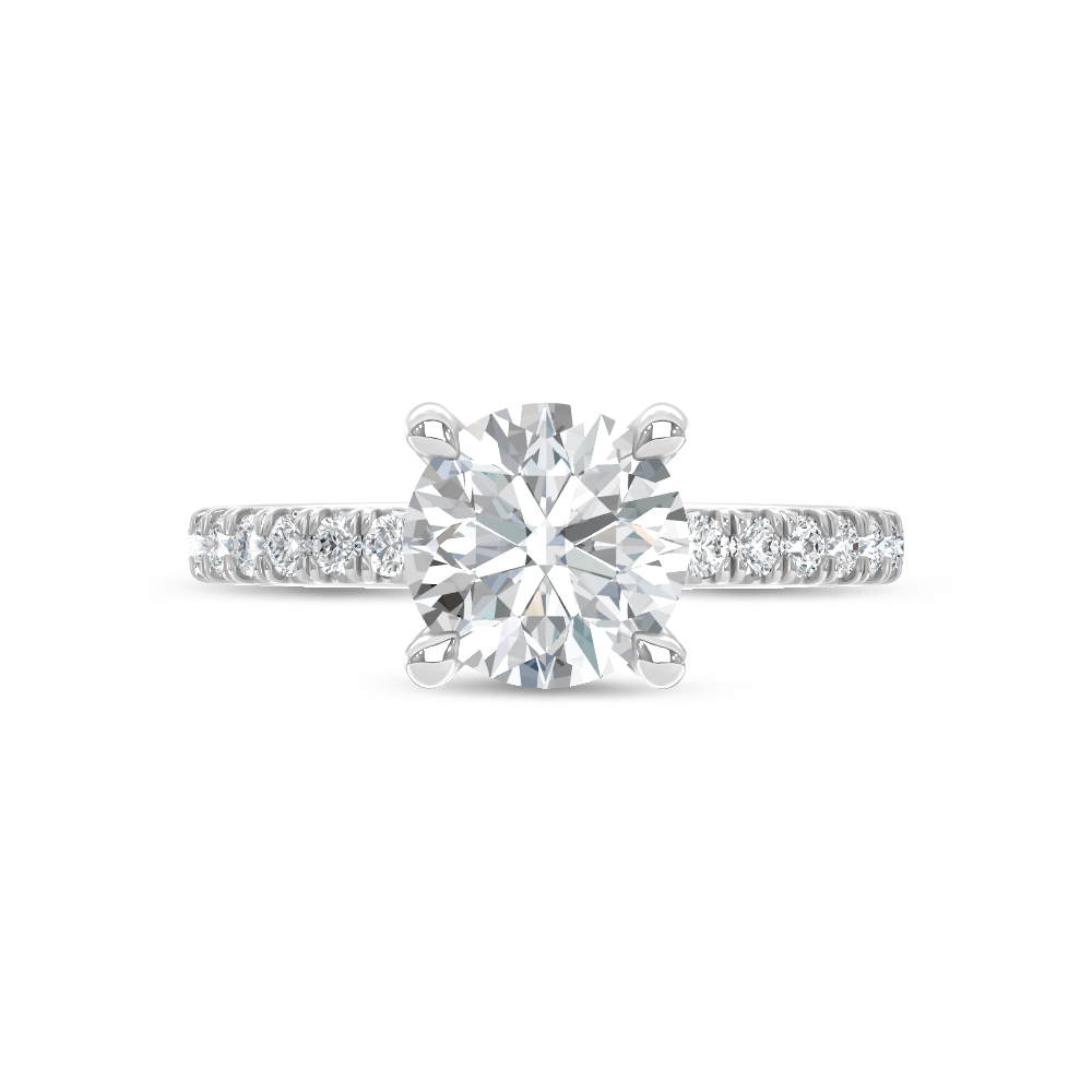 14K White Gold Lab Grown Diamond 2 1/3 Ct.Tw. Engagement Ring (Center Round 2 Ctw)