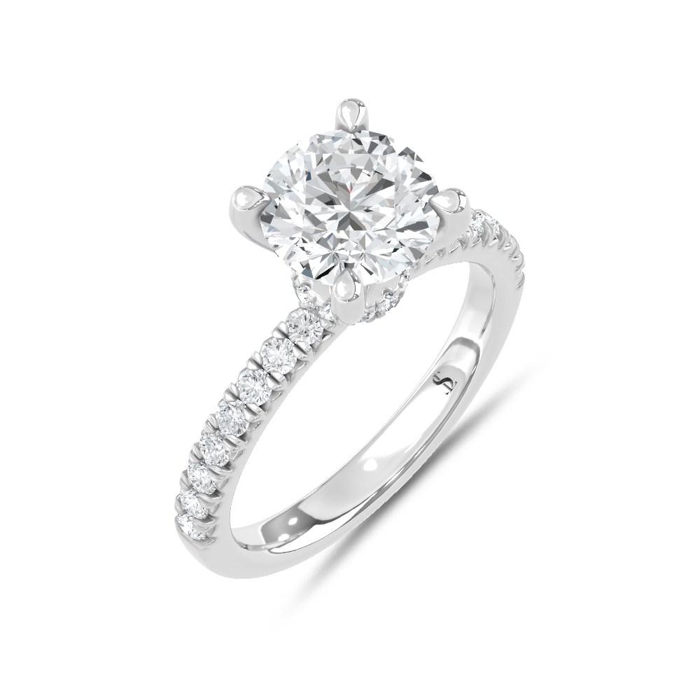 14K White Gold Lab Grown Diamond 2 1/3 Ct.Tw. Engagement Ring (Center Round 2 Ctw)
