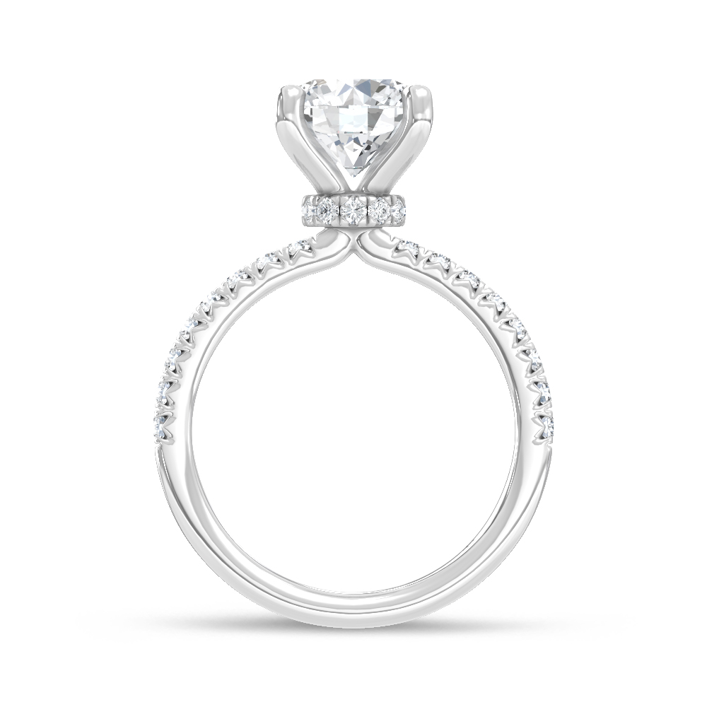 14K White Gold Lab Grown Diamond 2 1/3 Ct.Tw. Engagement Ring (Center Round 2 Ctw)