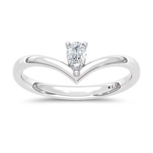 10K White Gold Lab Grown Diamond 1/6 Ct.Tw. Chevron Band