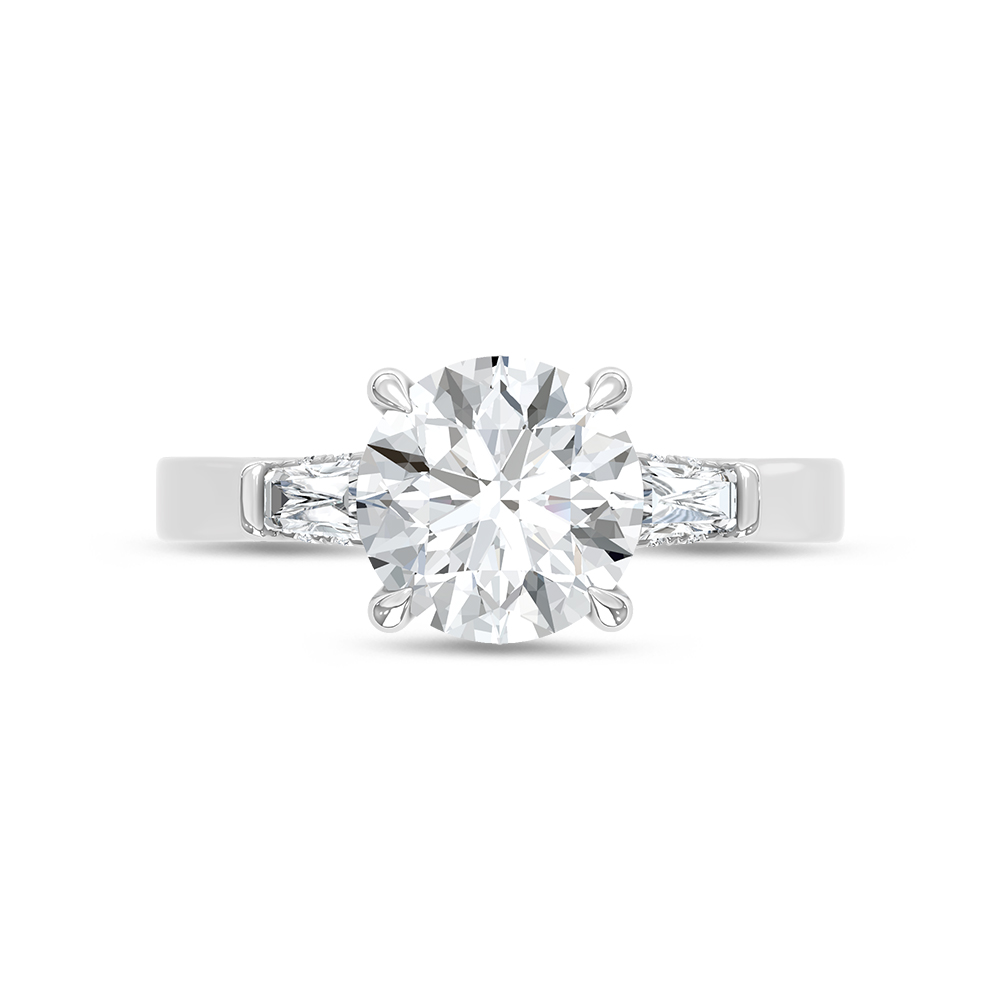 14K White Gold Lab Grown Diamond 3 7/8 Ct.Tw. Oval Shape Engagement Ring